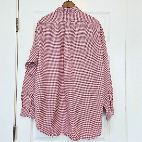Ralph Lauren 90s VTG 'Big Shirt' 100% Cotton Red Gingham Plaid Button-Up Men's L - Picture 4 of 6